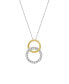 ფოტო #2 პროდუქტის 241 WEAR IT BOTH WAYS Diamond Interlocking Circle Pendant Necklace (1/5 ct. t.w.) in 14k Two-Tone White and Yellow Gold