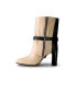 Фото #2 товара Women's Ivory & Black Premium Leather Boots Nat By