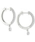 ფოტო #5 პროდუქტის Diamond Dangle Hoop Earrings (3/4 ct. t.w.) in 10k White Gold