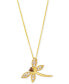 Фото #1 товара Le Vian chocolate Diamond & Nude Diamond Dragonfly 20" Adjustable Pendant Necklace (1/3 ct. t.w.) in 14k Gold