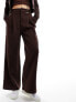 Urban Revivo relaxed wide leg tailored trousers in umber