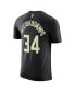 Men's Giannis Antetokounmpo Black Milwaukee Bucks 2022/23 Statement Edition Name and Number T-shirt