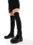 River Island wide fit knitted high leg boot in black