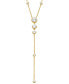 Фото #1 товара Michael Kors 14K Gold Plated Sterling Silver Lariat Necklace