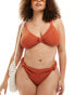 Фото #8 товара South Beach Curve crinkle high waist bikini bottom in rust