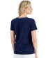 ფოტო #2 პროდუქტის Women's Solid Stripe-Trim V-Neck