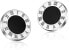 Steel earrings with black center KE-015