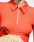 ფოტო #2 პროდუქტის Women's Textured Polo-Neck Dress