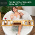 Luxury 1 or 2 Person Bath Tray with Extendable Sides + Soap Dish (Natural) (No Soap Holder)