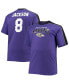 Men's Lamar Jackson Purple Baltimore Ravens Big and Tall Sleeve Panel Player Name and Number T-shirt