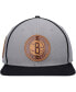 Фото #3 товара Men's Gray, Black Brooklyn Nets Heritage Leather Patch Snapback Hat
