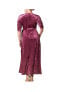 ფოტო #2 პროდუქტის Plus Size Cara Velvet High Low Long Wrap Dress