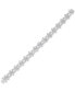 ფოტო #3 პროდუქტის Cubic Zirconia Flower Cluster Link Bracelet in Sterling Silver