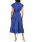 Фото #2 товара Elie Tahari The Noa Pleat Midi Dress Women's Blue 4