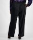 ფოტო #2 პროდუქტის Plus Size Mid-Rise Pull-On Wide-Leg Pants