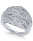 ფოტო #1 პროდუქტის Diamond Multi-Row Cluster Ring (1 ct. t.w.) in Sterling Silver