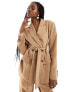 Фото #1 товара Extro & Vert tie front blazer in camel co-ord