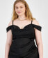 Фото #4 товара Trendy Plus Size Off-Shoulder Spaghetti-Strap Dress