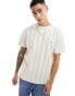 Tommy Jeans regular varsity pinstripe tank top in off white