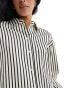 Фото #8 товара Vero Moda Aware yarn dyed striped oversized shirt in black and white