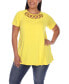 ფოტო #1 პროდუქტის Plus Size Crisscross Cutout Short Sleeve Top