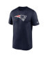 Men's Navy New England Patriots Legend Logo Performance T-shirt