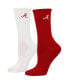 ფოტო #2 პროდუქტის Women's Crimson, White Alabama Crimson Tide 2-Pack Quarter-Length Socks