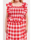 Фото #1 товара Plus Size Gingham Smocked Top