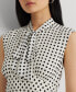 Women's Polka-Dot Georgette Tie-Neck Dress