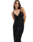 Фото #4 товара YAS cami maxi dress with ruched front in black - BLACK