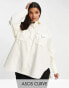 ASOS DESIGN Curve oversized shirt with utility pockets in cream