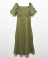 ფოტო #6 პროდუქტის Women's Buttoned Linen-Blend Dress
