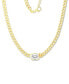 Cubic Zirconia Emerald-Cut Large Link Statement Necklace in 14k Gold-Plated Sterling Silver, 18" + 2" extender