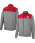 ფოტო #2 პროდუქტის Men's Gray, Cardinal Oklahoma Sooners Putter Herringbone Full-Zip Jacket