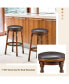 Фото #8 товара Set of 2 29'' Swivel Bar Stool Leather Dining Kitchen Pub Chair