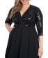 ფოტო #2 პროდუქტის Women's Plus Size Paris Pleated Sequin Gown