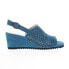 Фото #1 товара David Tate Smashing Womens Blue Nubuck Hook & Loop Wedges Heels Shoes 6