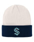 Фото #1 товара Big Boys and Girls Cream, Deep Sea Blue Seattle Kraken Logo Cuffed Knit Hat