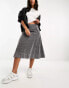 Фото #1 товара Reclaimed Vintage wash twill skirt with buckle detail