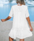 ფოტო #3 პროდუქტის Women's Pockets Button-Front Mini Beach Dress
