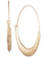 ფოტო #1 პროდუქტის Medium Gold-Tone Hammered Wire Hoop Earrings 1-5/8"