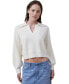 ფოტო #5 პროდუქტის Women's Blondie Rib Collar Pullover Top