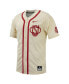 Фото #3 товара Men's Cream Ohio State Buckeyes Replica Full-Button Baseball Jersey