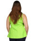 Фото #2 товара Plus Size Linen Button-Front Sleeveless Top