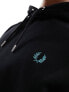 Fred Perry rave graphic backprint hoodie in black