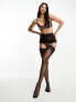 Ann Summers bow back lace up suspender set in black