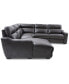 Фото #5 товара Gabrine 5-Pc. Leather Sectional with 2 Power Headrests and Chaise, Created for Macy's