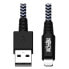 Фото #1 товара Tripp M100-006-HD Heavy-Duty USB-A to Lightning Sync/Charge Cable - MFi Certified - M/M - USB 2.0 - 6 ft. (1.83 m) - 1.8 m - Lightning - USB A - Male - Male - Black - Metallic