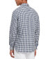 Фото #2 товара Men's Slim-Fit Gingham Check Button-Down Linen Shirt