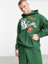 Фото #1 товара ASOS DESIGN co-ord oversized hoodie in dark green with skate multiplacement puff print